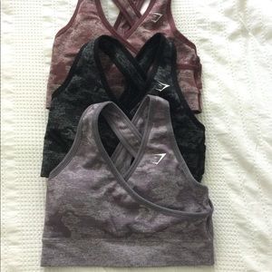 THREE Gymshark Adapt Camo Sports Bras